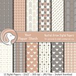 3 Important Things You Must Add in Your Hunting Scrapbook Pages Neutral Arrow Tribal Digital Paper Backgrounds Fathers Etsy