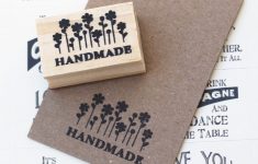 Adorable handmade tags ideas Handmade With Flowers Design Wooden Rubber Stamp Craft Scrapbooking
