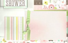 Amazing Scrapbooking Pages Baby Ideas Ba Shower Girl 2 Page Scrapbooking Layout Kit