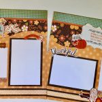 Autumn Scrapbook Layouts Ideas Premade Scrapbook Layout Two Pages 12 X 12 Fall Autumn Etsy