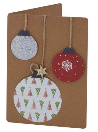 Awesome Papercraft Cards Ideas To Send Handmade Cards Christmas Bauble Card Christmas Papercraft
