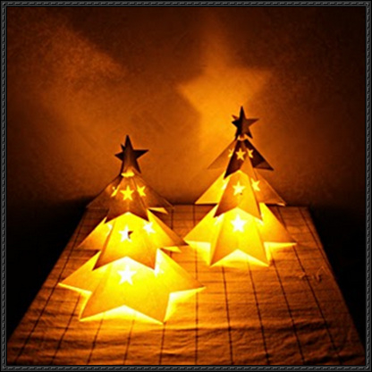 Awesome Papercraft Lamp Design For Home Decor 2014 Christmas Tree Candle Lamp Free Papercraft Download