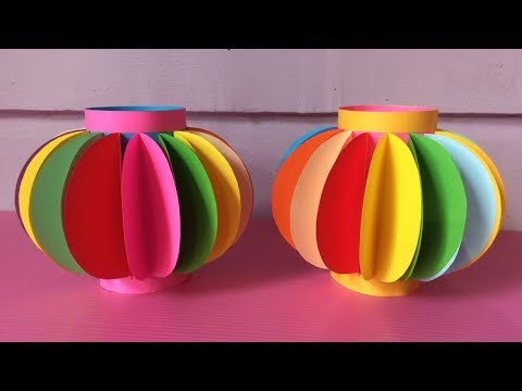 Awesome Papercraft Lamp Design For Home Decor How To Make Lantern With Color Paper Diy Fancy Paper