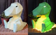 Awesome Papercraft Lamp Design For Home Decor T Rex Lamp Papercraft Pattern Diy Project Table Lamp Paper Lantern