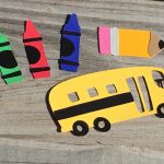 Back to school Scrapbook Ideas to Make School Time Die Cut Set 5 Piece Set School Bus Crayons And