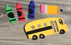 Back to school Scrapbook Ideas to Make School Time Die Cut Set 5 Piece Set School Bus Crayons And