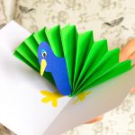 Card Paper Craft Cute Paper Peacock Pop Up Card Craft Idea For Kids To Make card paper craft|getfuncraft.com
