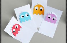 Card Paper Craft Pac Man Ghosts Pop Up Card Papercraft Templates card paper craft|getfuncraft.com