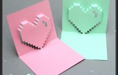 Card Paper Craft Pixel Heart Pop Up Card Papercraft V2 card paper craft|getfuncraft.com