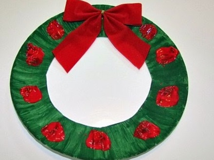 Christmas Craft With Paper Plates 57 Paper Plate Christmas Wreath Holly And Candle Paper