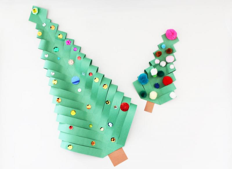 Christmas Crafts Projects With Construction Paper 5 Minute Super Cute Christmas Tree Crafts Yummymummyclubca