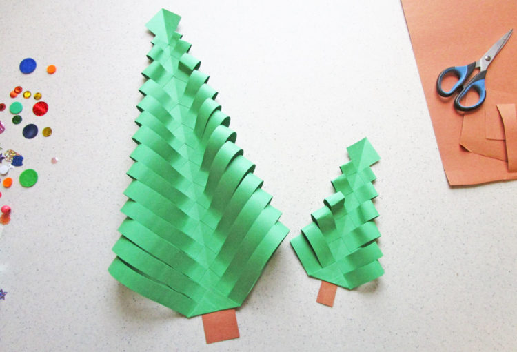 Christmas Crafts Projects With Construction Paper Paper Christmas Trees Craft For Kids From Kinderart