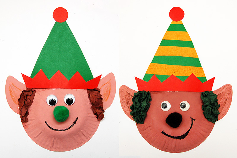 Christmas Crafts Projects With Construction Paper Paper Plate Christmas Elves Kids Crafts Fun Craft Ideas