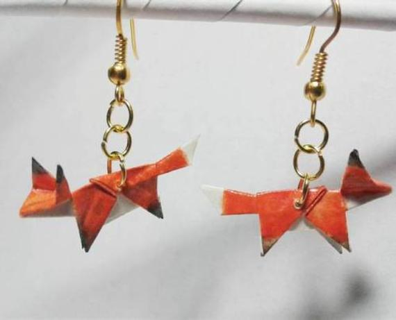 Cool Custom Quilling Paper Craft Earrings Custom Papercraftorigami Fox Earrings