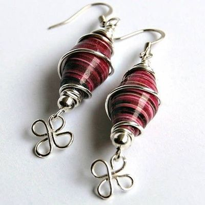 Cool Custom Quilling Paper Craft Earrings Wire Wrapped Paper Bead Earrings I Love How Shiny The Beads