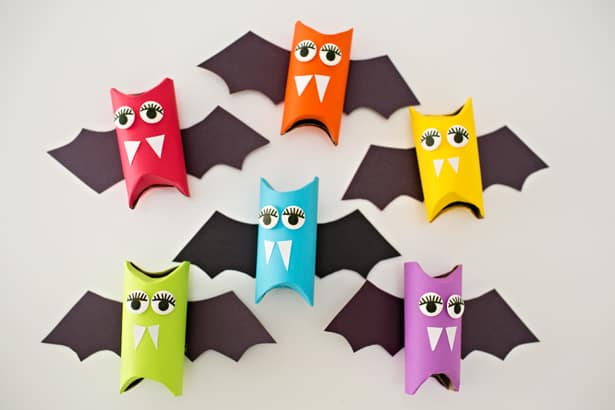 Craft For Kids With Paper 5 Rainbow Paper Tube Bats Halloween Craft Kids craft for kids with paper |getfuncraft.com