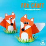 Craft For Kids With Paper Cute Paper Cup Fox Craft Square craft for kids with paper |getfuncraft.com