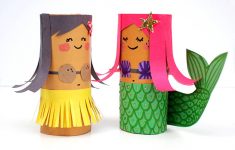 Craft Made From Paper Hula Girls And Mermaids craft made from paper |getfuncraft.com