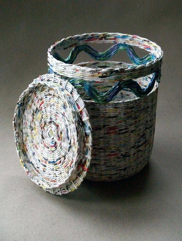 DIY Recycled Paper Craft Ideas Paper Basket Weaving Wiggy Dip