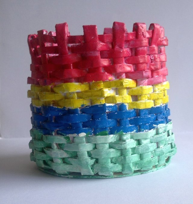 DIY Recycled Paper Craft Ideas Paper Woven Baskets Recycled Paper Crafts Designs Mamta