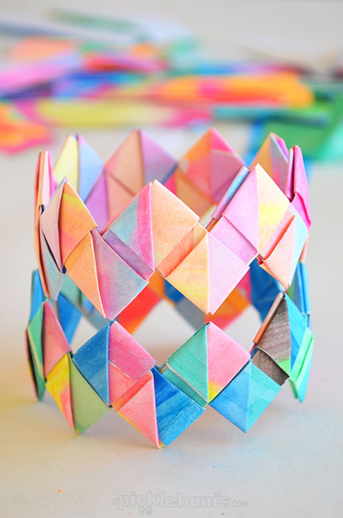 Easy Creative Papercraft Work For Children How To Make Folded Paper Bracelets Picklebums