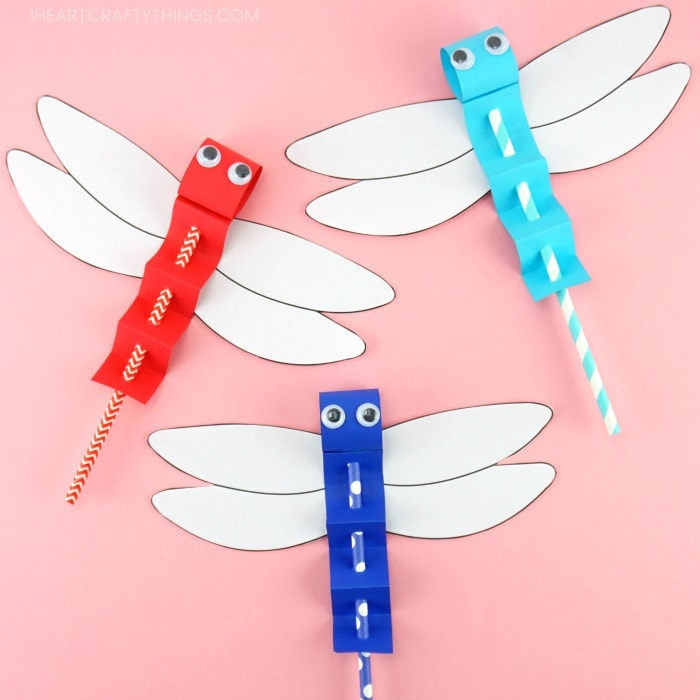 Easy Creative Papercraft Work For Children How To Make Paper Dragonfly Puppets