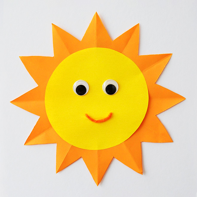 Easy Creative Papercraft Work For Children Paper Sun Kids Crafts Fun Craft Ideas Firstpalette