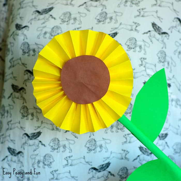 Easy Creative Papercraft Work For Children Sunflower Paper Craft Idea Easy Peasy And Fun