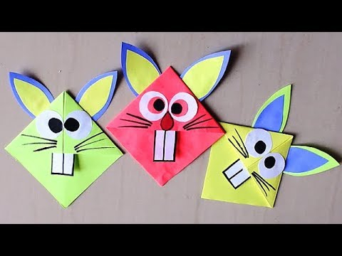 Easy Paper Craft Ideas For Kids That You Want To Make Diy Easy Paper Bookmark Easter Bunny Corner Bookmark Paper Craft For Kids