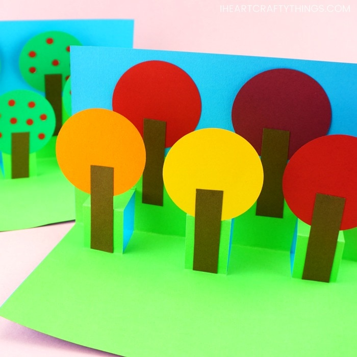 Easy Paper Craft Ideas For Kids That You Want To Make Fall Pop Up Tree Card Easy Paper Craft For Kids