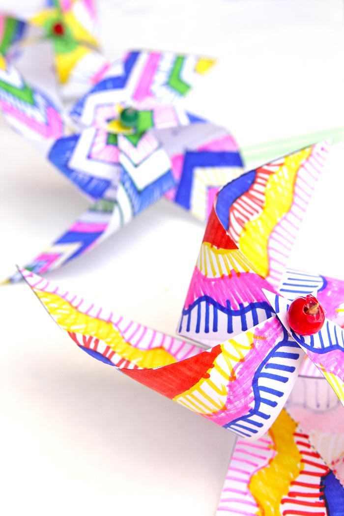 Easy To Make Paper Crafts Decorations From Patterned Paper And Cardstock Kids Paper Crafts Op Art Pinwheels Babble Dabble Do