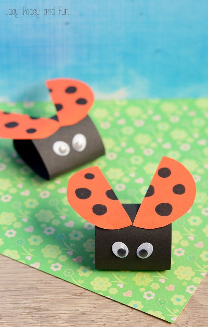 Easy To Make Paper Crafts Decorations From Patterned Paper And Cardstock Simple Ladybug Paper Craft Easy Peasy And Fun