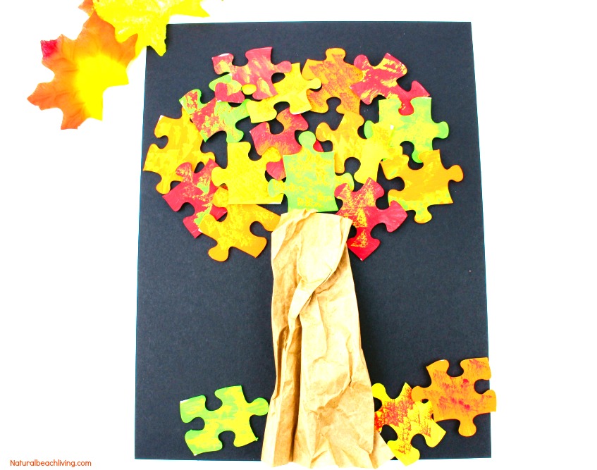 Fall Paper Craft Ideas Fall Tree Craft Puzzle 1t fall paper craft ideas|getfuncraft.com