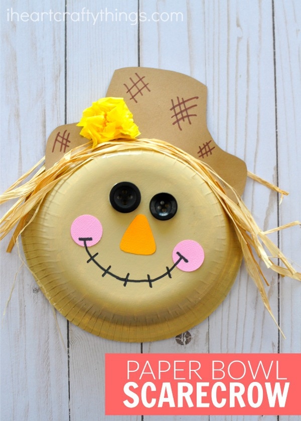Fall Paper Craft Ideas Paper Bowl Scarecrow Craft 5 fall paper craft ideas|getfuncraft.com
