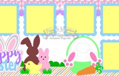 Get More Spring Scrapbook Layouts Ideas Scrapbook Page Layout Kit Easter Spring Bunny Boy Girl Ba 2 Page Scrapbook Layout Kit 035