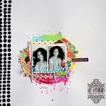 Girl Scrapbook Layouts Ideas Colorations Sprays Rainbow Stenciled Scrapbook Layout Art Anthology