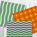 Halloween Scrapbook Paper Supplies for Decoration Halloween Digital Paper Black And Orange Backgrounds Green And