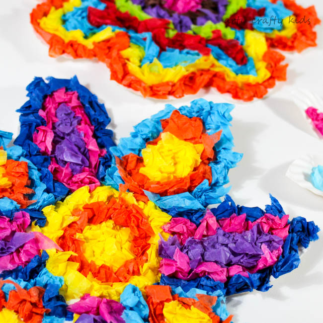 How To Make A Paper Flower Craft As Home Décor Colourful Spring Paper Plate Flower Craft Arty Crafty Kids