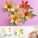 How To Make Paper Art And Craft Diy Paper Daffodils With A Free Printable Template how to make paper art and craft|getfuncraft.com