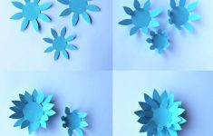How To Make Paper Crafts Flowers Blue Colored Paper Flower Template Ideas how to make paper crafts flowers|getfuncraft.com