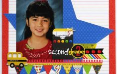 Making the First Day of Preschool Scrapbook Doodlebug Back To School Star Layout Mendi Yoshikawa