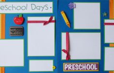 Making the First Day of Preschool Scrapbook Preschool Days 12x12 Premade Scrapbook Pages School Layout