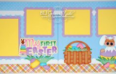 Most Important Elements on Easter Scrapbook Pages 2 Premade Ba First Easter Scrapbook Pages 12x12 Layout Paper Piecing Handmade 5