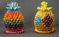 Paper Art And Craft Folding Paper Crafted Pineapple paper art and craft |getfuncraft.com