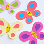Paper Craft For Kids Smiley Butterflies Paper Craft paper craft for kids|getfuncraft.com