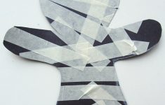 Paper Crafts For Preschoolers Masking Tape Mummy paper crafts for preschoolers|getfuncraft.com