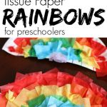 Paper Crafts For Preschoolers Tissue Paper And Paper Plate Rainbows For Preschoolers paper crafts for preschoolers|getfuncraft.com