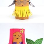 Paper Kids Crafts Toilet Roll Crafts Hula Girl And Mermaid paper kids crafts|getfuncraft.com