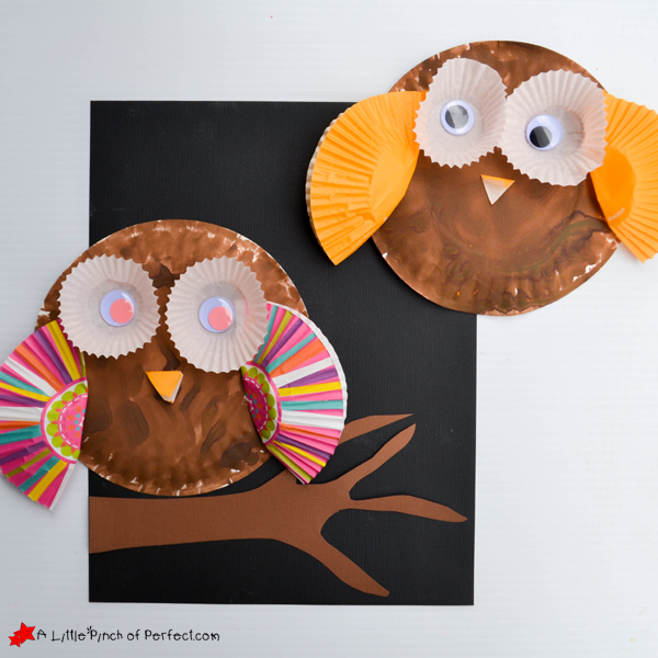 Paper Owl Crafts 2015 11 Paperplateandcupcakelinerowl Alittlepinchofperfect3copy paper owl crafts|getfuncraft.com