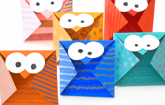 Paper Owl Crafts Simple Folded Paper Owls paper owl crafts|getfuncraft.com